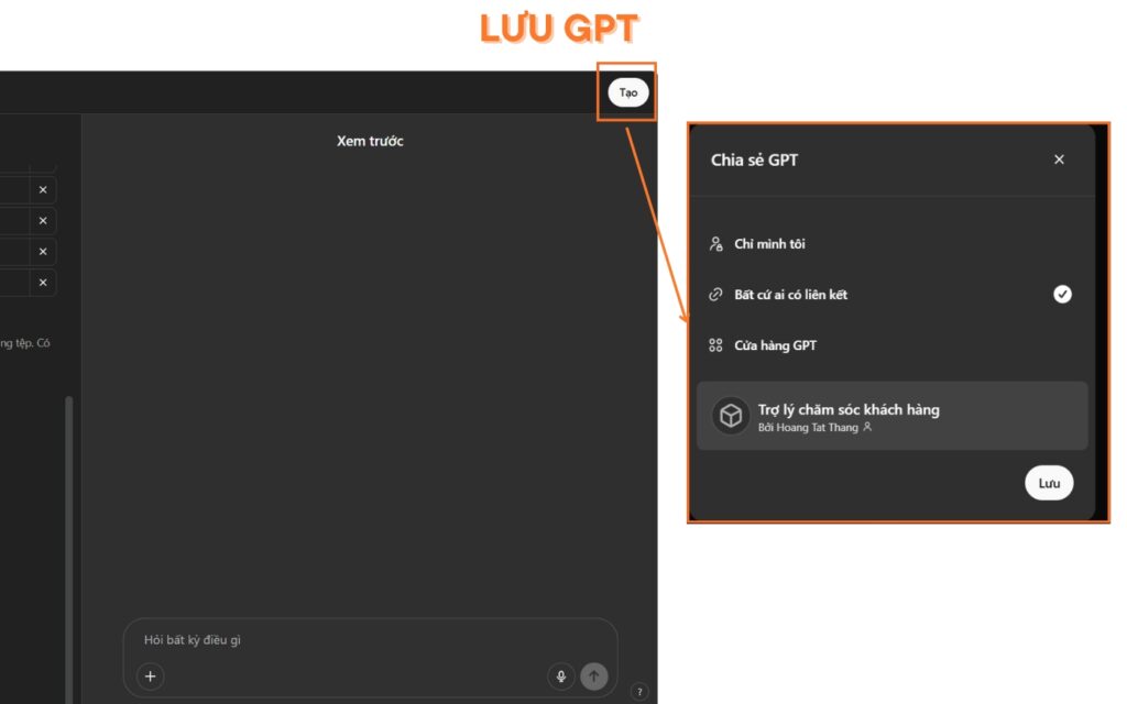 Cách tạo Chatbot GPT